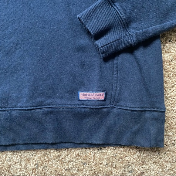 Vineyard Vines Casual Navy Quarter Zip Sweatshirt Shep Shirt - Picture 2 of 6